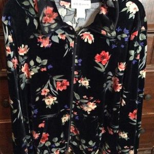 🔥3/$20 🎉HOST PICK 🎉 Navy Floral Velour Jacket